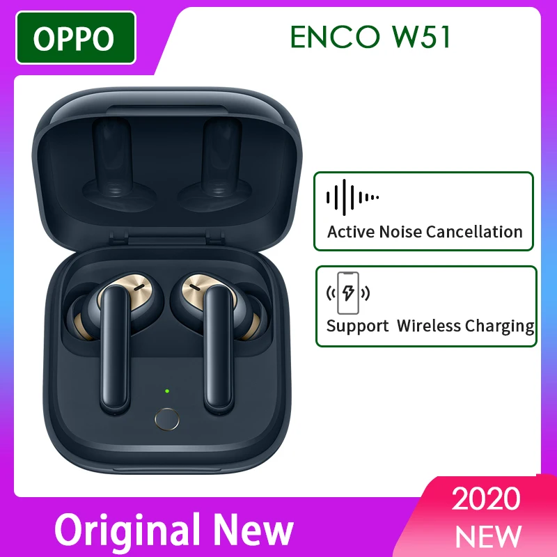 New OPPO Enco W51 TWS ENCO w31 Earphone Bluetooth 5.0 Noise Cancellation Wireless Earphones For Reno 4 Pro 3 Find X2 ACE 2 | Электроника