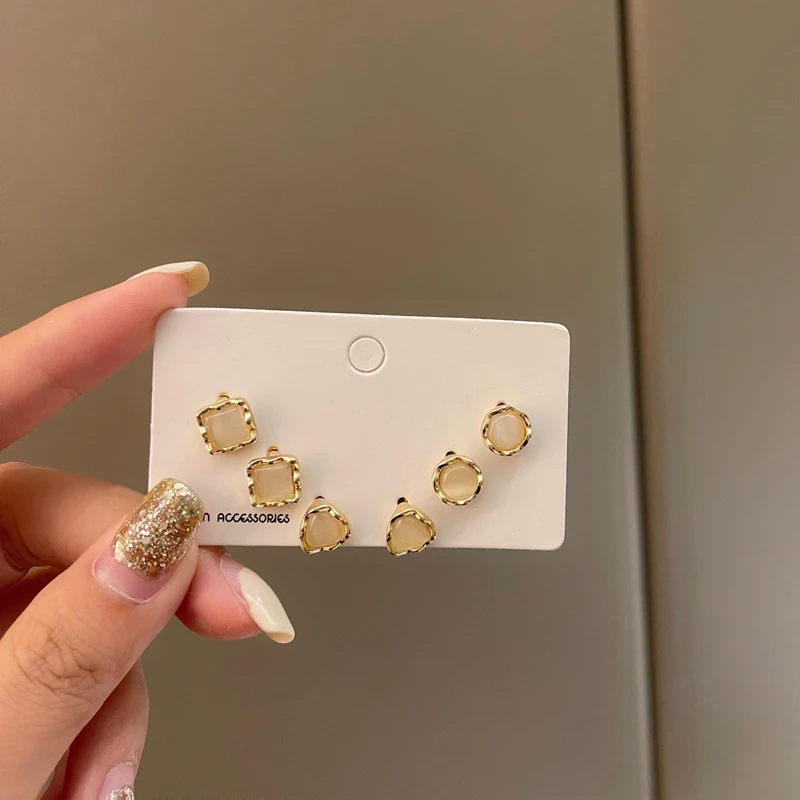 S925 needle Trendy Jewelry Resin Earrings Popular Square Round Triangle Godlen Plating Set Stud Earrings For Girl Party Gifts
S925 needle Trendy Jewelry Resin Earrings Popular Square Round Triangle Godlen Plating Set Stud Earrings For Girl Party Gifts