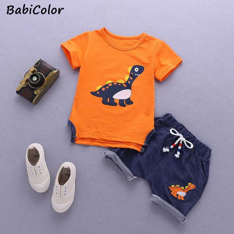 BabiColor/Лидер продаж брендовая одежда для мальчиков Детская летняя комплект одежды