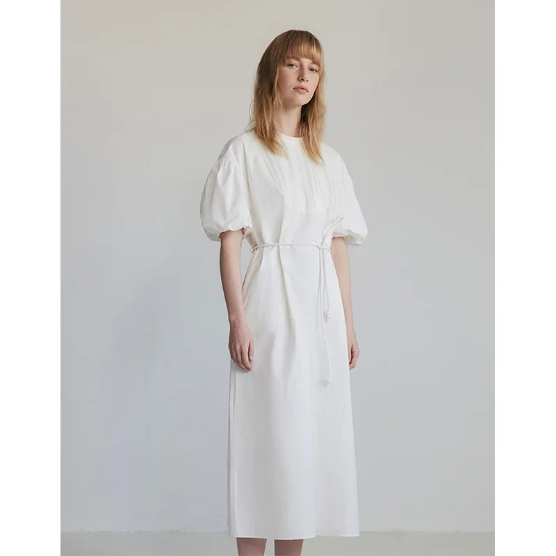 2021 Summer New Temperament Puff Sleeve Mid-length Women's Loose Pleated and Thin Dress
2021 Summer New Temperament Puff Sleeve Mid-length Women's Loose Pleated and Thin Dress