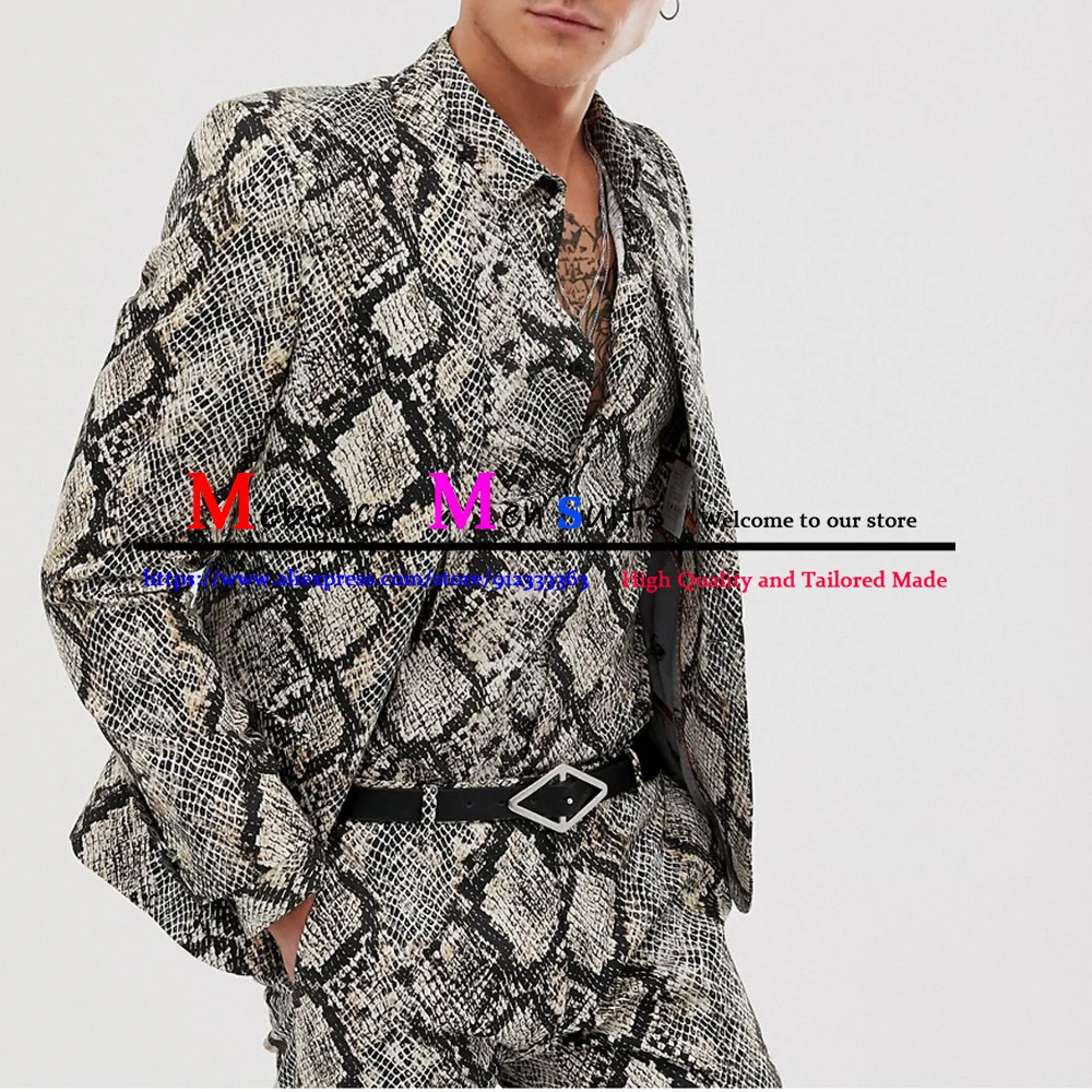 Роскошные мужские костюмы из 2 предметов со змеиным принтом, смокинги, Клубная одежда для бара, лучший мужской блейзер, для курения, деловая мода, для шафера, куртка, брюки, 2021
Роскошные мужские костюмы из 2 предметов со змеиным принтом, смокинги, Клубная одежда для бара, лучший мужской блейзер, для курения, деловая мода, для шафера, куртка, брюки, 2021