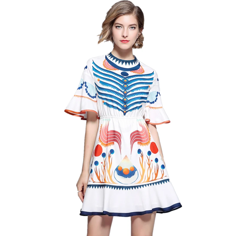 LUKAXSIKAX High Quality Luxury Designer Runway Dress 2021 New Women Summer Dress Retro Print Ruffles Flare Sleeve Mini Dress
LUKAXSIKAX High Quality Luxury Designer Runway Dress 2021 New Women Summer Dress Retro Print Ruffles Flare Sleeve Mini Dress
