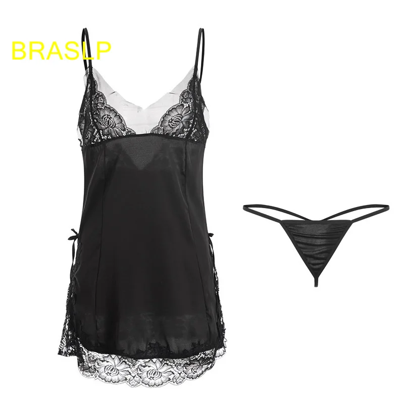 BRASLP Women's Underwear Autumn and Winter Lace Spaghetti-strap Nightdress Sexy Backless Comfortable Home Night Skirt Suit
BRASLP Women's Underwear Autumn and Winter Lace Spaghetti-strap Nightdress Sexy Backless Comfortable Home Night Skirt Suit