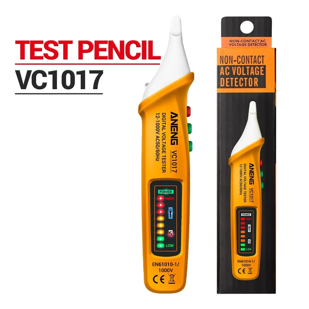 VC1018 VC1017 Electric Sensor Tester Pen LCD Display AC Voltage Detector Non-contact Pen Style Meter 1000V Electric Indicator
VC1018 VC1017 Electric Sensor Tester Pen LCD Display AC Voltage Detector Non-contact Pen Style Meter 1000V Electric Indicator
