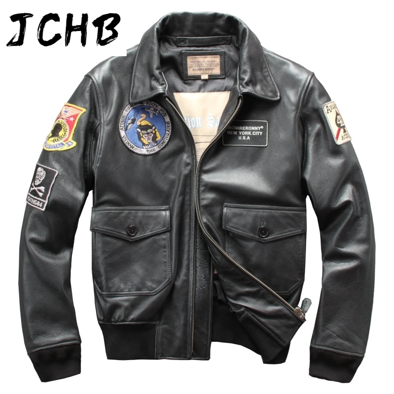 2021 Genuine Brand Leather A2 Jackets 100% Real Cowhide Skin Multi- Labeling Embroidery Turn-down Collar Zipper Bomber Jacket
2021 Genuine Brand Leather A2 Jackets 100% Real Cowhide Skin Multi- Labeling Embroidery Turn-down Collar Zipper Bomber Jacket