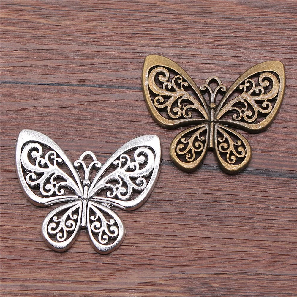 4pcs Charms Hollow Butterfly 50x57mm Antique Pendant Fit Vintage Tibetan Bronze Silver Color DIY Handmade Jewelry
4pcs Charms Hollow Butterfly 50x57mm Antique Pendant Fit Vintage Tibetan Bronze Silver Color DIY Handmade Jewelry