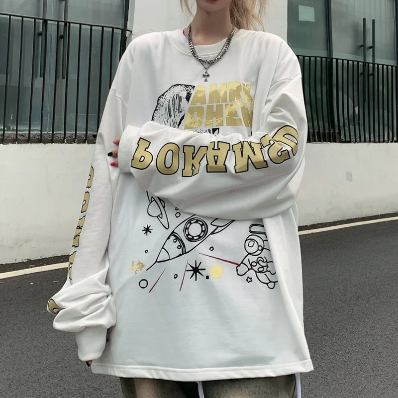 Trend Fashion Space Universe Letter Printing Korean Clothes New Spring/Autumn Oversize Women's Clothing Sweatshirts O-Neck
Trend Fashion Space Universe Letter Printing Korean Clothes New Spring/Autumn Oversize Women's Clothing Sweatshirts O-Neck
