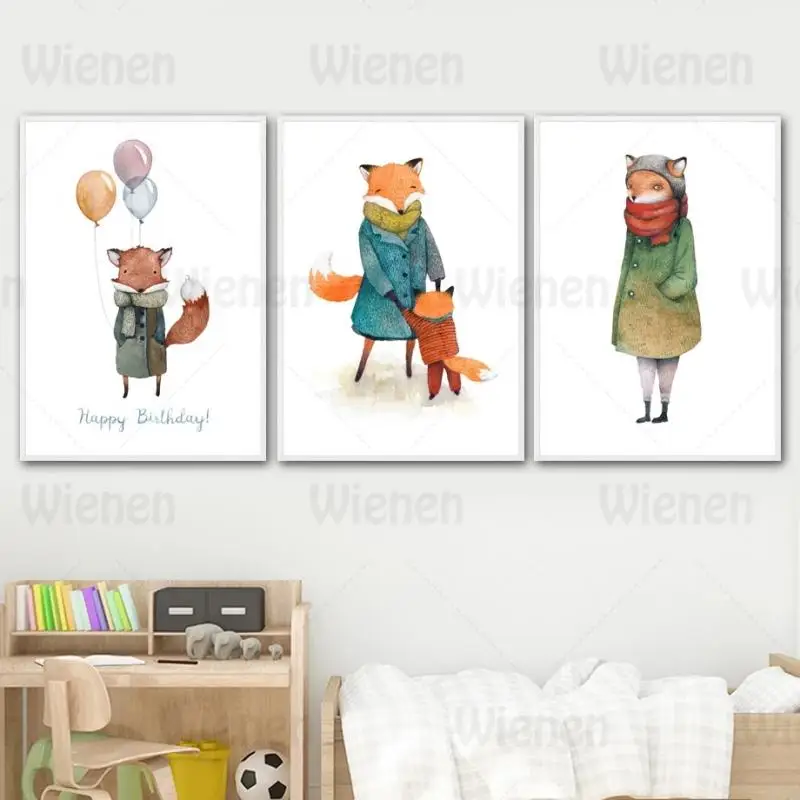 Nordic Poster And Print Cartoon Animal Balloon Fox Family Wall Art Canvas Painting Wall Picture For Living Room Decor Home Mural
Nordic Poster And Print Cartoon Animal Balloon Fox Family Wall Art Canvas Painting Wall Picture For Living Room Decor Home Mural