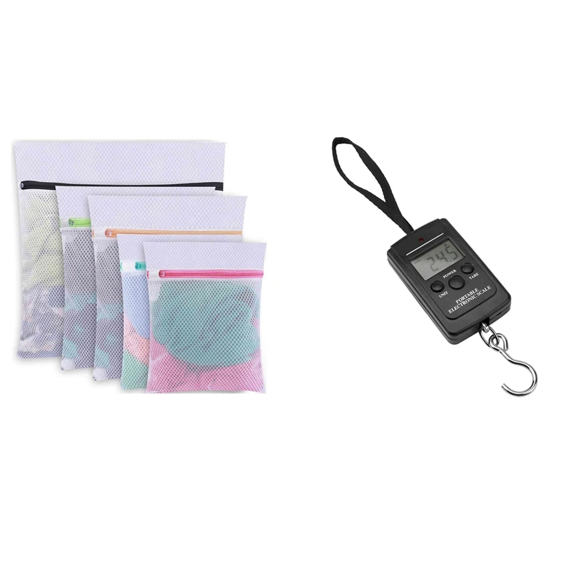 1 Pcs 40KG Hanging Scale Portable Digital Handy Scale & 1 Pcs Mesh Laundry Bags For Sweater,Blouse,Hosiery,Bras,Etc.
1 Pcs 40KG Hanging Scale Portable Digital Handy Scale & 1 Pcs Mesh Laundry Bags For Sweater,Blouse,Hosiery,Bras,Etc.