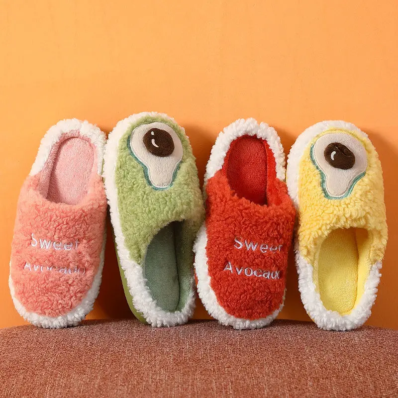 Women Indoor Warm Plush Home Slippers Fashion Fruit Slipper Non-slip Soft Lovers Winter Female Shoes Avocado Ladies Slides
Women Indoor Warm Plush Home Slippers Fashion Fruit Slipper Non-slip Soft Lovers Winter Female Shoes Avocado Ladies Slides