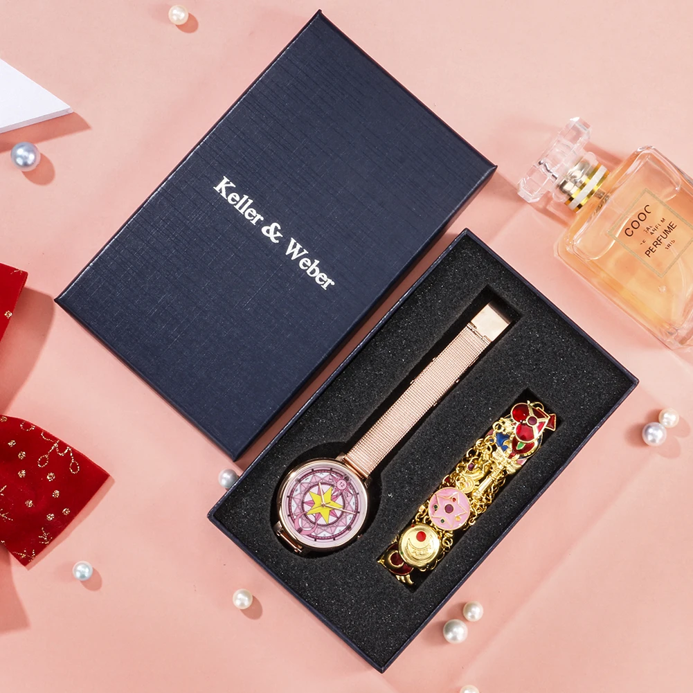 Watch for Women Bracelet 2Pcs Set Casual Japanese Anime Wrist Quartz Watches Ladies Wristwatch Clock Gifts for Girl Montre Femme
Watch for Women Bracelet 2Pcs Set Casual Japanese Anime Wrist Quartz Watches Ladies Wristwatch Clock Gifts for Girl Montre Femme