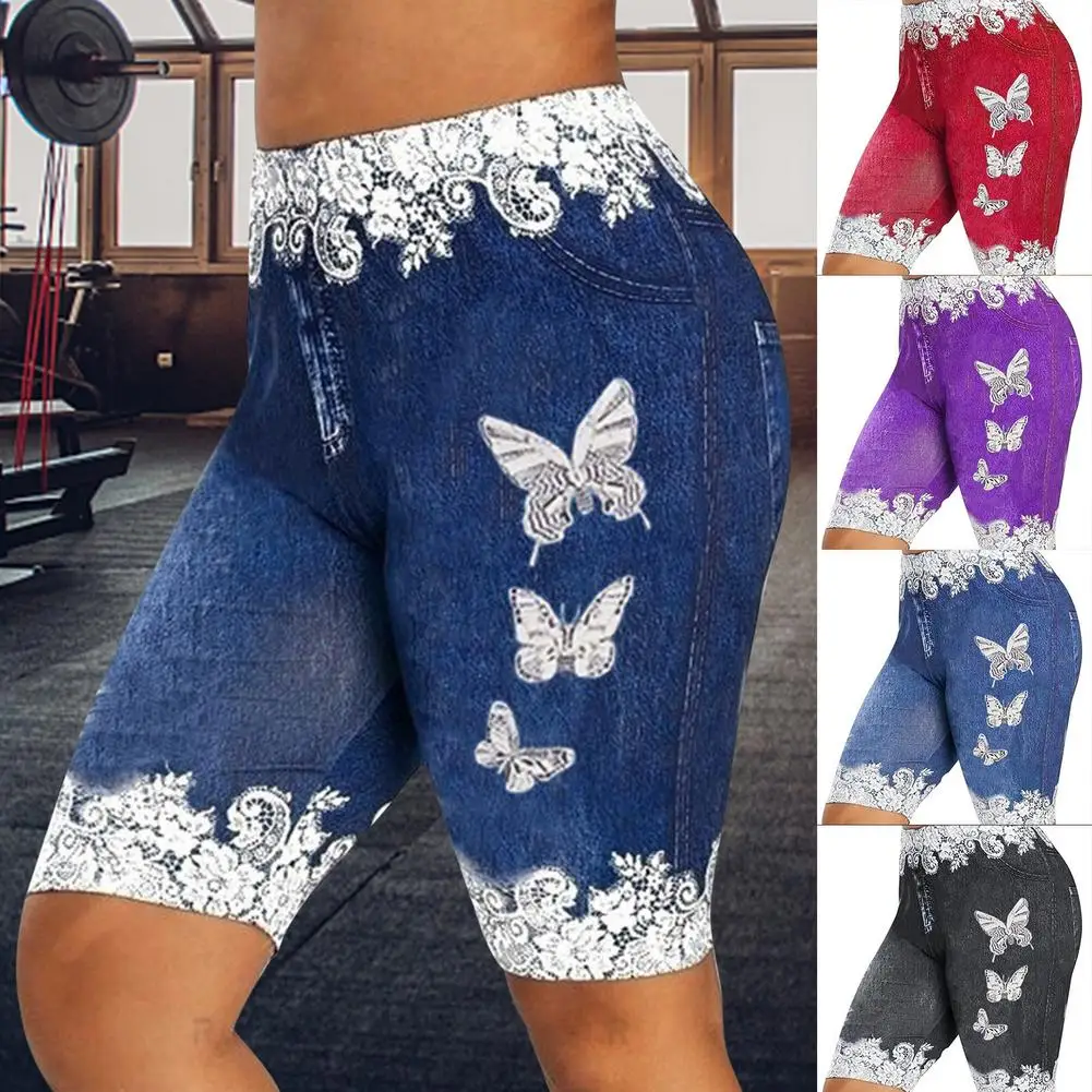Plus Size Denim Shorts Women Lace Patchwork Butterfly Print Bodycon Shorts Elastic Skinny Denim Shorts For Women Short Feminino
Plus Size Denim Shorts Women Lace Patchwork Butterfly Print Bodycon Shorts Elastic Skinny Denim Shorts For Women Short Feminino