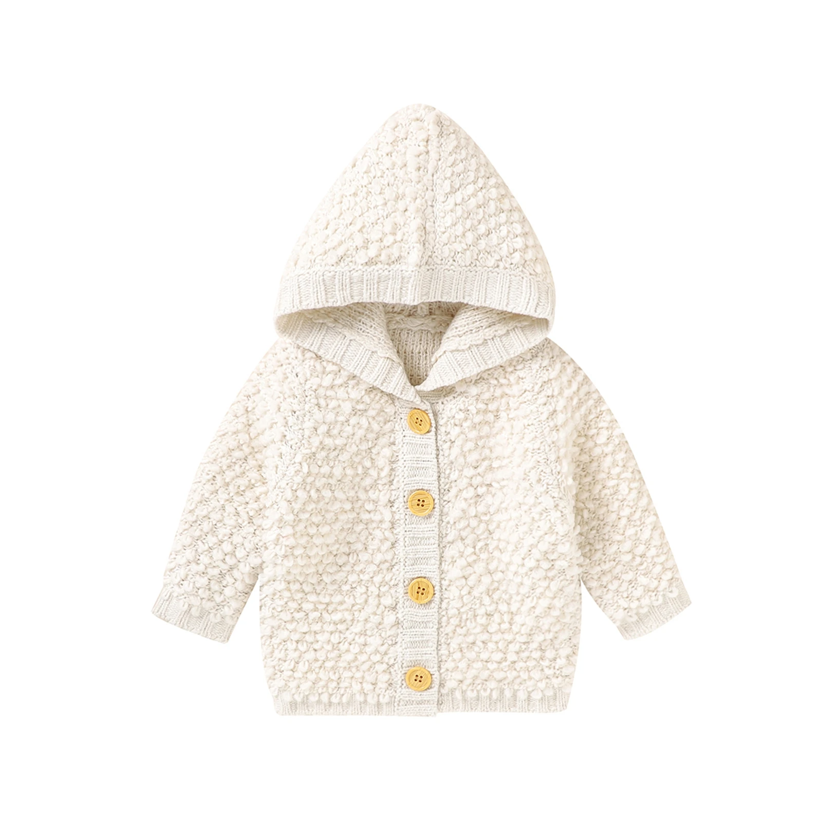 Toddlers Autumn Jacket Solid Color Hooded Long Sleeve Button-Open Cardigan Sweaters for Baby Girls Boys 0-18 Months
Toddlers Autumn Jacket Solid Color Hooded Long Sleeve Button-Open Cardigan Sweaters for Baby Girls Boys 0-18 Months