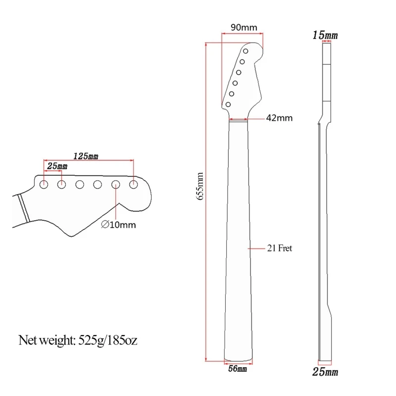 Vintage Maple Electric Guitar Neck 21 Frets Fingerboard Fretboard for S T Strat
Vintage Maple Electric Guitar Neck 21 Frets Fingerboard Fretboard for S T Strat