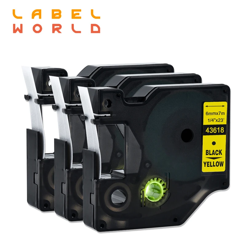 Label World Compatible Dymo Label manager 6mm/9mm/12mm D1 Black on yellow Dymo Maker 43618 Label Tape 3pack
Label World Compatible Dymo Label manager 6mm/9mm/12mm D1 Black on yellow Dymo Maker 43618 Label Tape 3pack