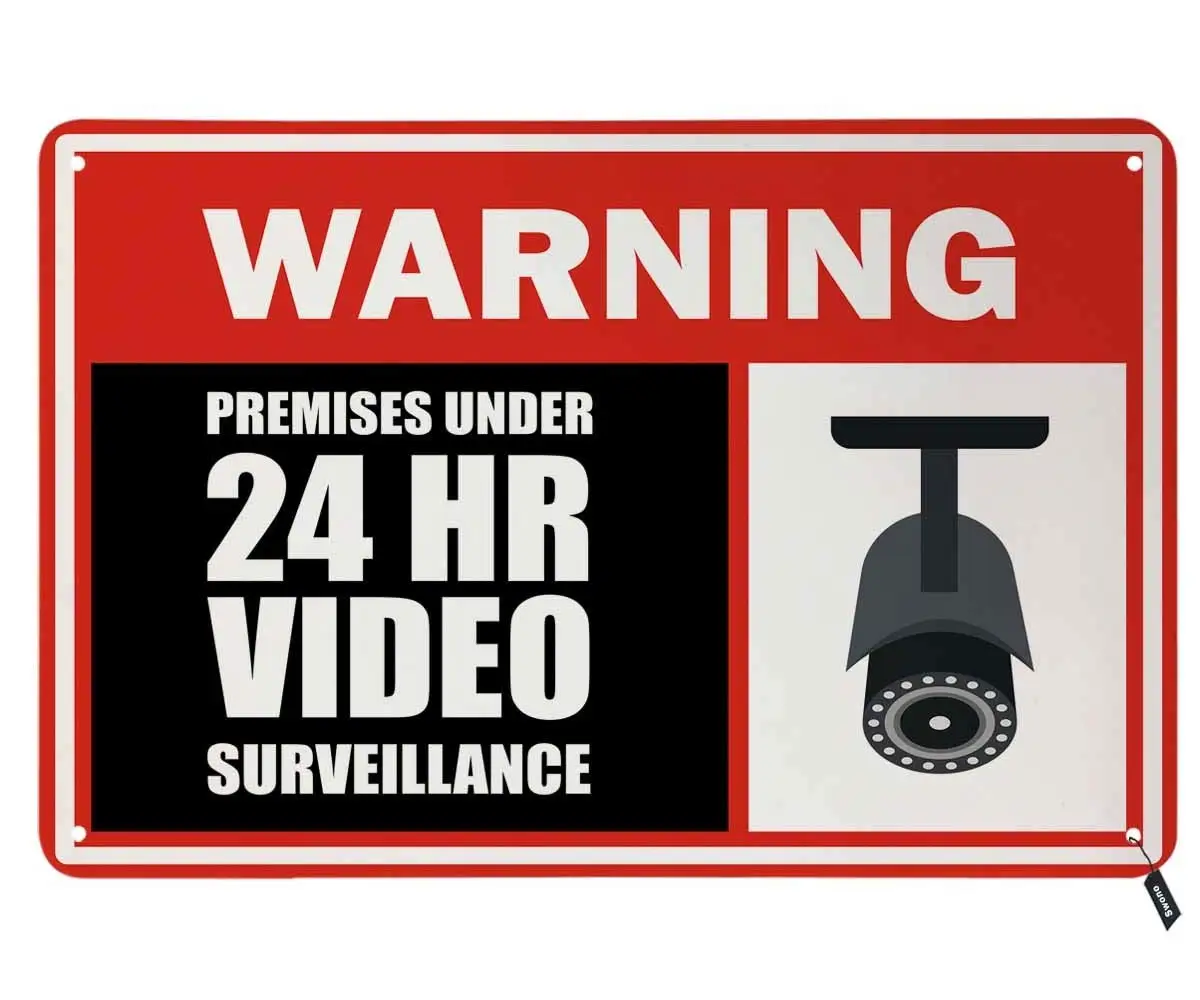 Surveillance Tin Signs Premises Under 24 Hr Video Vintage Metal Tin Sign for Men Women,Wall Decor
Surveillance Tin Signs Premises Under 24 Hr Video Vintage Metal Tin Sign for Men Women,Wall Decor
