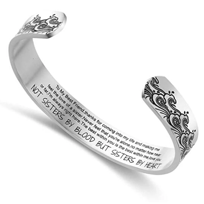 Inspirational Cuff Bracelets not sister by blood but sister by heart Personalized Gift for Sister Best Friend Her Birthday Gifts
Inspirational Cuff Bracelets not sister by blood but sister by heart Personalized Gift for Sister Best Friend Her Birthday Gifts