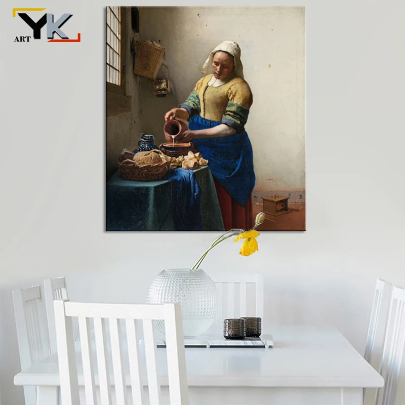 Голландский художник Johannes The Milkmaid картина маслом на холсте плакаты и принты