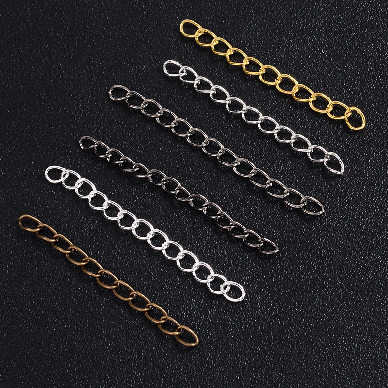 50/70mm Necklace Extension Chain Bulk Bracelet Extended Chains 100Pcs/Lot Tail Extender For Jewelry Making Findings Accesories
50/70mm Necklace Extension Chain Bulk Bracelet Extended Chains 100Pcs/Lot Tail Extender For Jewelry Making Findings Accesories