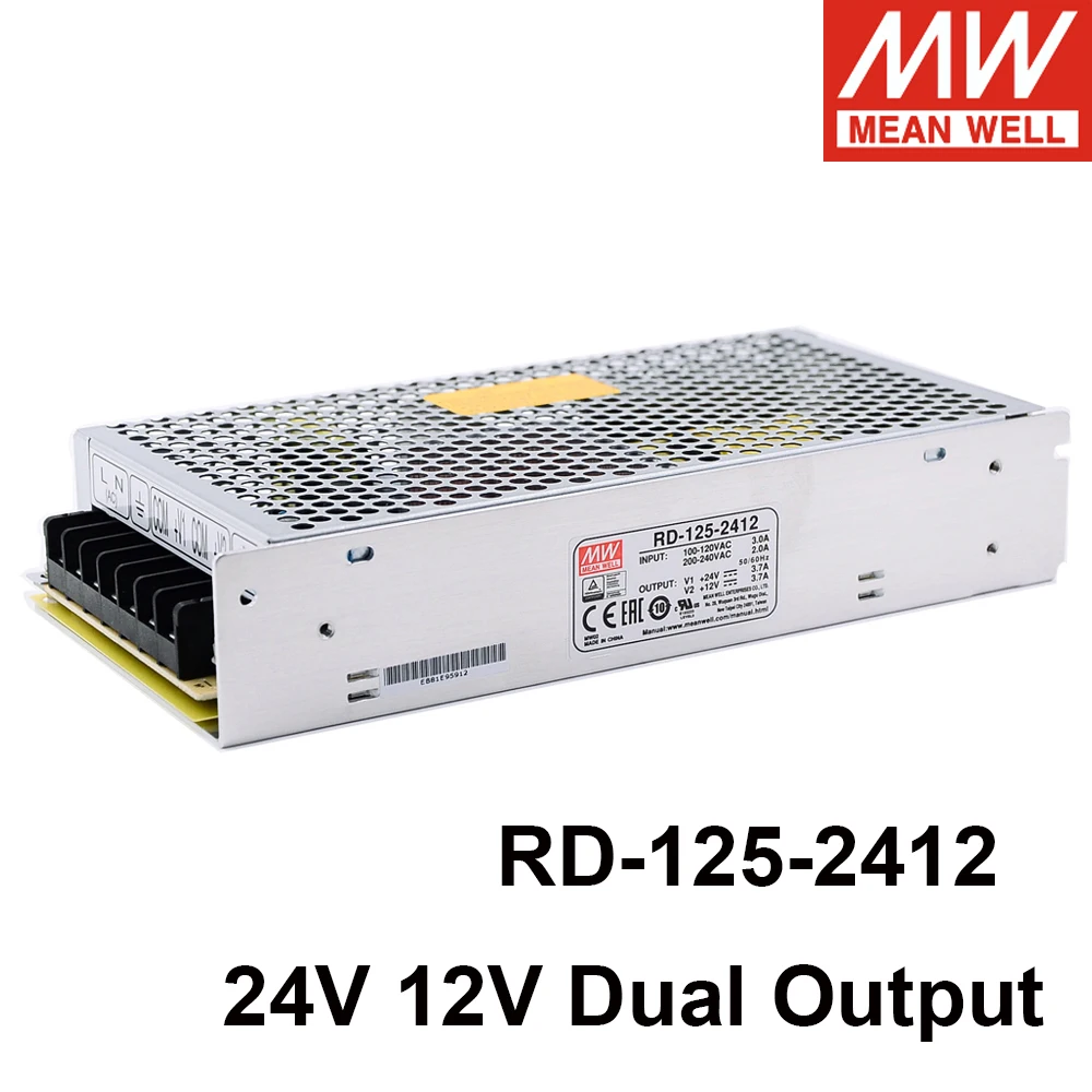 MEAN WELL RD-125-2412 133,2 Вт 110 В/220 В переменного тока в постоянный ток 24 в 12 В А двойной выходной импульсный источник питания Meanwell драйвер SMPS
MEAN WELL RD-125-2412 133,2 Вт 110 В/220 В переменного тока в постоянный ток 24 в 12 В А двойной выходной импульсный источник питания Meanwell драйвер SMPS