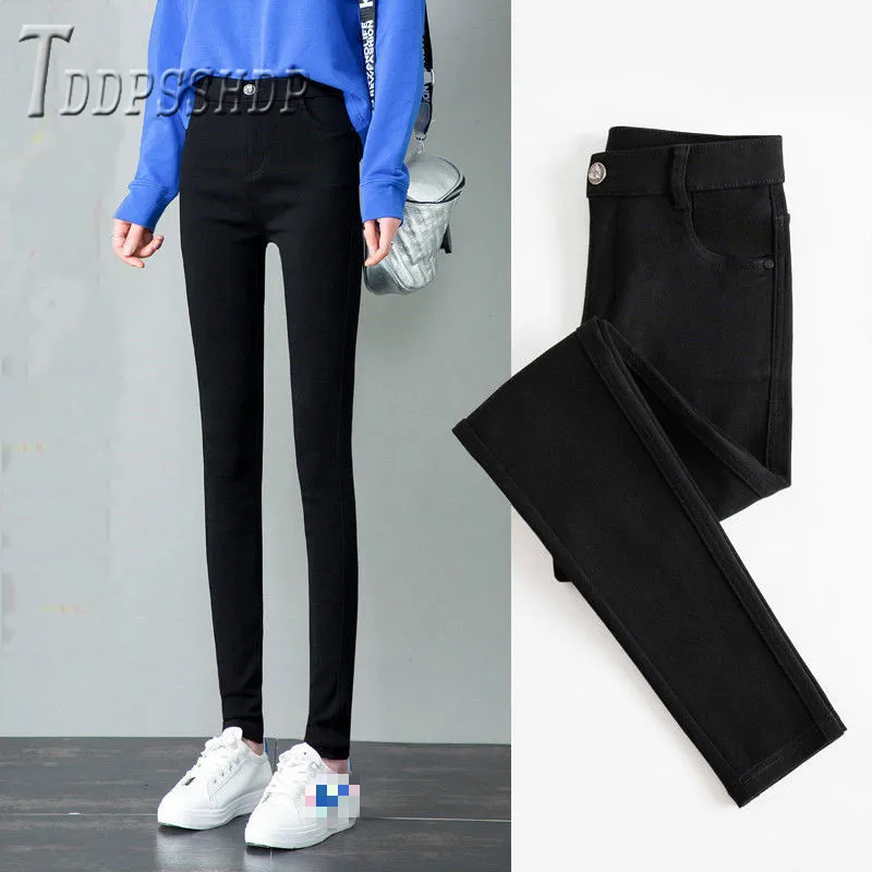 2019 Spring Autumn Black Color Women Pants Plus Size Elastic Lining With Fluff Warm Female Trousers
2019 Spring Autumn Black Color Women Pants Plus Size Elastic Lining With Fluff Warm Female Trousers