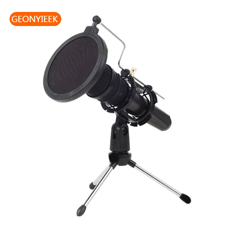 Live Broadcast Microphone Pop Filter Holder Stick Desktop Tripod Stand Anti-Spray Net Kit Scissor | Электроника