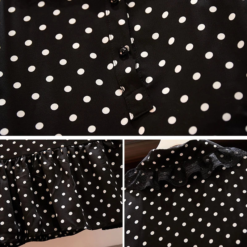 4XL Plus Size Women Black Polka Dot Dress Spring 2021 Lace Patchwork Turn-down Collar Long Sleeve Loose Casual Ruffle Dresses
4XL Plus Size Women Black Polka Dot Dress Spring 2021 Lace Patchwork Turn-down Collar Long Sleeve Loose Casual Ruffle Dresses