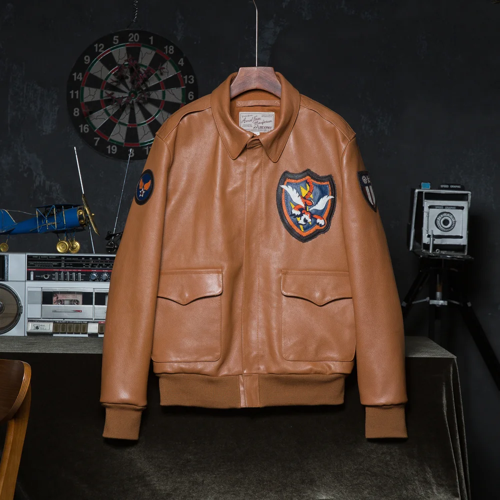 Leather Men Jacket 100% Real Cowhide Military Bomber Skin Coat Male Flight Clothing Autumn Asian Size Wholesale Drop Shipping 
Leather Men Jacket 100% Real Cowhide Military Bomber Skin Coat Male Flight Clothing Autumn Asian Size Wholesale Drop Shipping