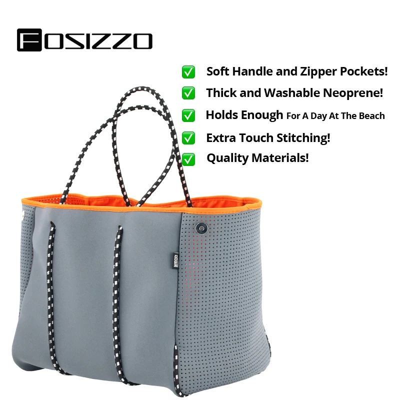 FOSIZZO Neoprene Beach Bag Multipurpose Large Capacity Sporty Qiuck-Drying Expandable Beach Shoulder Bag Luxury Summer Bag #5297
FOSIZZO Neoprene Beach Bag Multipurpose Large Capacity Sporty Qiuck-Drying Expandable Beach Shoulder Bag Luxury Summer Bag #5297