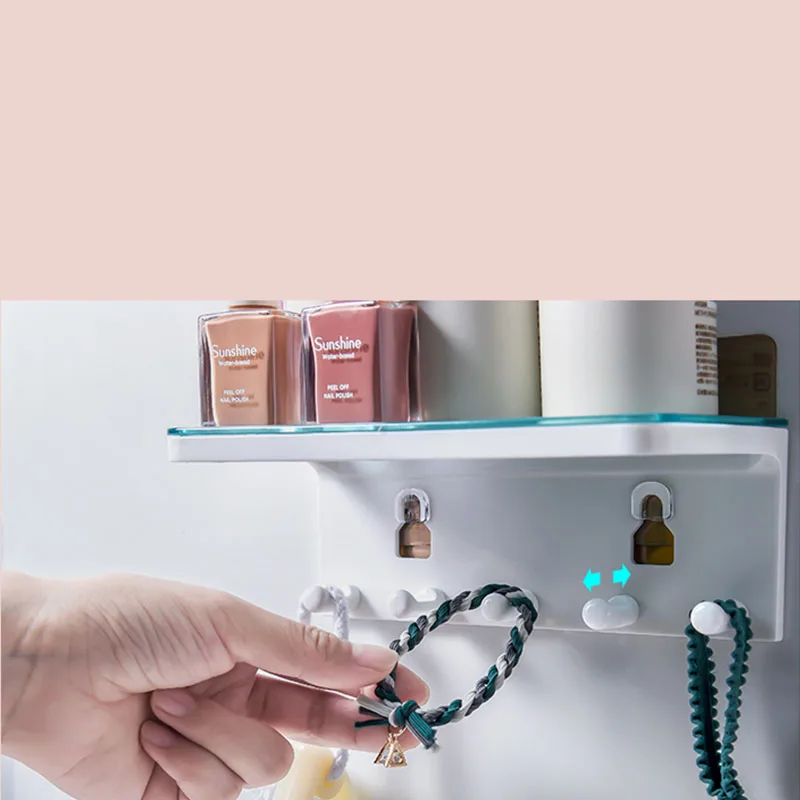 Multifunction Wall-mounted Storage Rack Bathroom Shelf For Kitchen With Hooks Plastic Container Storage Bathroom Accessories
Multifunction Wall-mounted Storage Rack Bathroom Shelf For Kitchen With Hooks Plastic Container Storage Bathroom Accessories