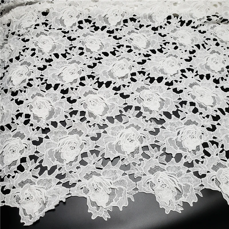 Latest 3D Pure White Guipure Lace Soft Classic Skin Friendly African Eembroidery Cord Fabric for Wedding Dress NN868_V 
Latest 3D Pure White Guipure Lace Soft Classic Skin Friendly African Eembroidery Cord Fabric for Wedding Dress NN868_V