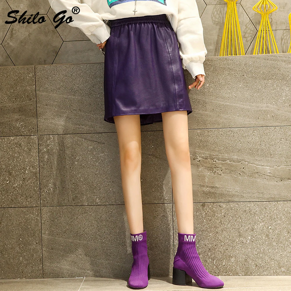 High Street Elastic Waist Solid Mini Skirt Women Winter Streetwear Genuine Leather Hot Pencil Skirts Slit Hem Sheepskin Skirt
High Street Elastic Waist Solid Mini Skirt Women Winter Streetwear Genuine Leather Hot Pencil Skirts Slit Hem Sheepskin Skirt