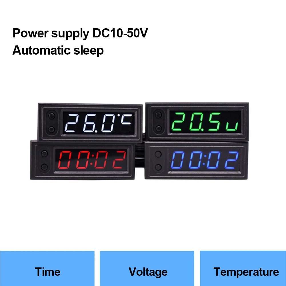 3 In 1 5-50V DIY Car Digital Clock with Temperature Battery Voltage Display Auto Sleep Dimming Backlit Monitor Panel Meter Clock
3 In 1 5-50V DIY Car Digital Clock with Temperature Battery Voltage Display Auto Sleep Dimming Backlit Monitor Panel Meter Clock