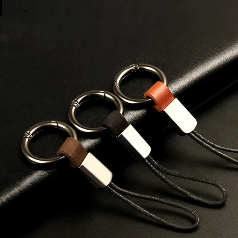New Design Finest Leather Key Chain Casual First Layer Cowhide Open Waist Buckle KeyChains Car Keychain Lanyard Anti-lost Rope
New Design Finest Leather Key Chain Casual First Layer Cowhide Open Waist Buckle KeyChains Car Keychain Lanyard Anti-lost Rope