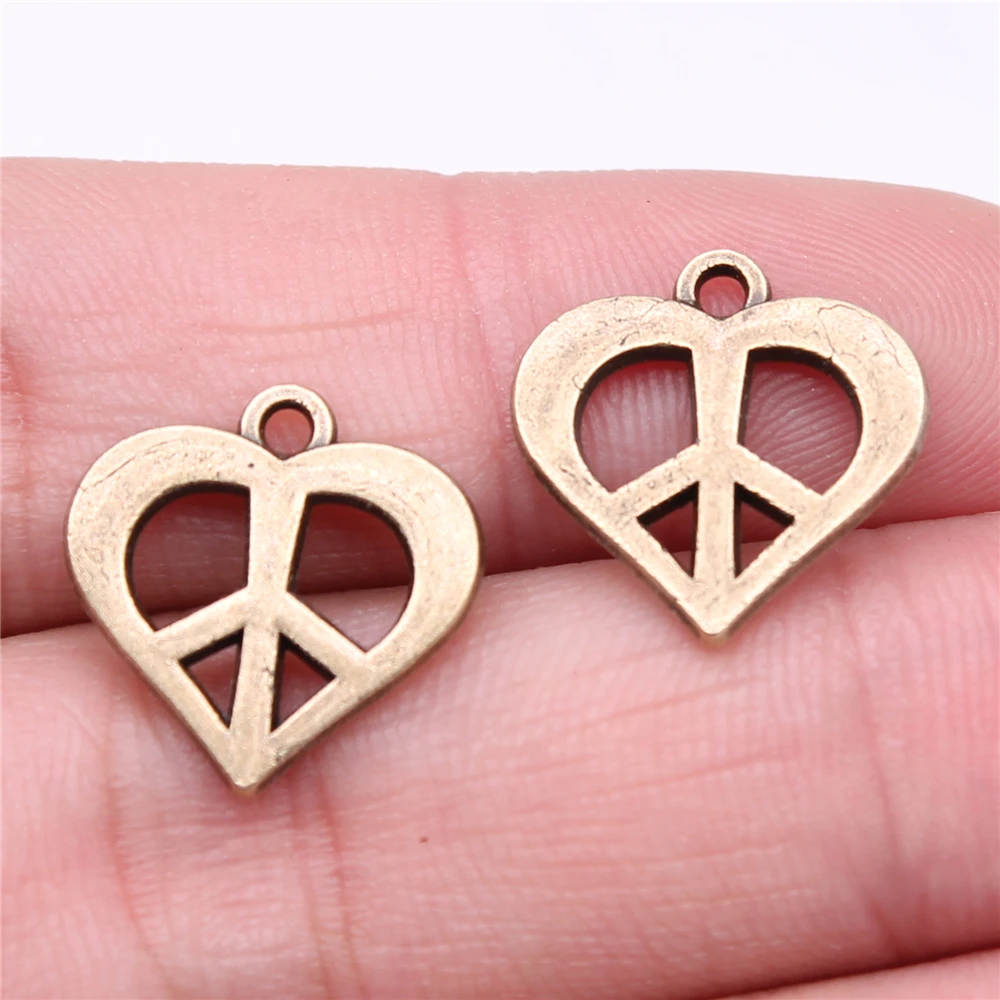 150pcs Charm 16x16mm Heart-Shaped Peace Symbol Pendants For DIY Jewelry Making Antique Bronze Color Alloy Charm
150pcs Charm 16x16mm Heart-Shaped Peace Symbol Pendants For DIY Jewelry Making Antique Bronze Color Alloy Charm