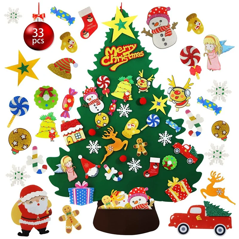 Felt Christmas Tree for Toddlers,DIY Kids Christmas Tree Decorations Indoor Wall Hanging with Ornaments Felt Xmas Decor
Felt Christmas Tree for Toddlers,DIY Kids Christmas Tree Decorations Indoor Wall Hanging with Ornaments Felt Xmas Decor