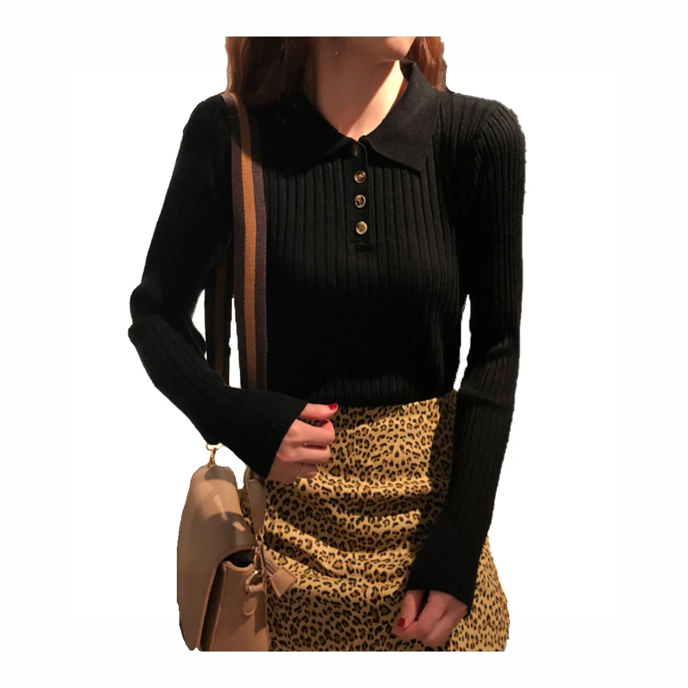 Autumn Flavor Chic Buttoned Sleeve Long-sleeved Sweater Top Slim Bottoming Knitted Sweater Thin Stretch Women Pullover Sweater
Autumn Flavor Chic Buttoned Sleeve Long-sleeved Sweater Top Slim Bottoming Knitted Sweater Thin Stretch Women Pullover Sweater