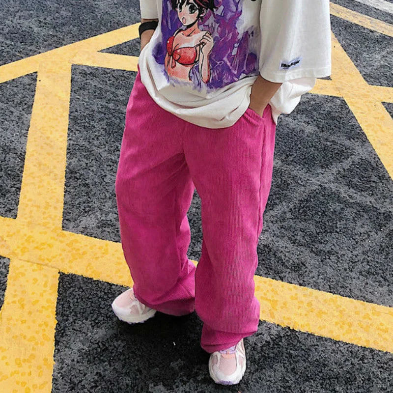 Pants Women Straight Pink Solid Comfortable Corduroy Dance Fashion Female Harajuku Hip Hop Leisure Streetwear Pantalones Mujer
Pants Women Straight Pink Solid Comfortable Corduroy Dance Fashion Female Harajuku Hip Hop Leisure Streetwear Pantalones Mujer