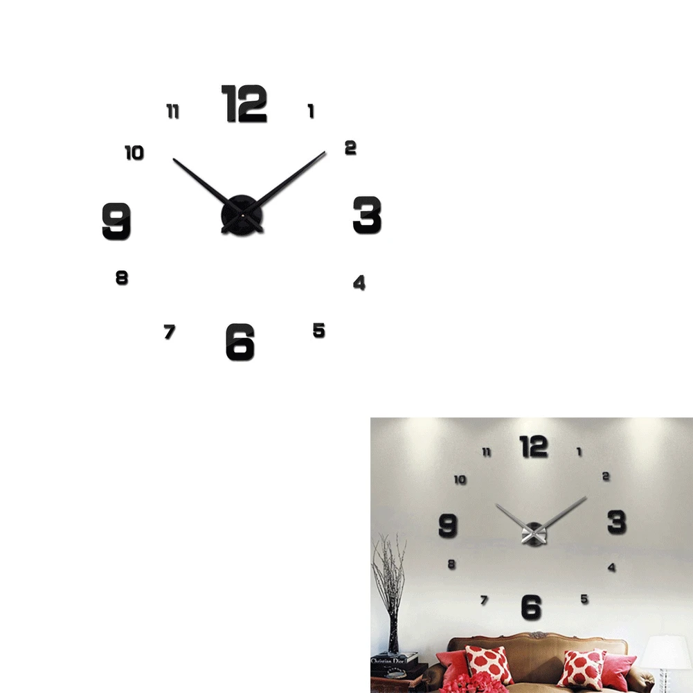 1 Pack Sale 47" Acrylic 3D Mirror Wall Clock Black Watch Clocks Stickers Living Room Quartz Needle Europe Horloge Free Shipping 
1 Pack Sale 47" Acrylic 3D Mirror Wall Clock Black Watch Clocks Stickers Living Room Quartz Needle Europe Horloge Free Shipping