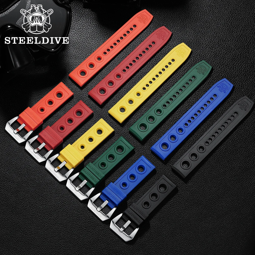 Ремешок STEELDIVE для мужчин 20/22 мм, сменный разноцветный мягкий резиновый браслет для дайвинга, автоматический браслет
Ремешок STEELDIVE для мужчин 20/22 мм, сменный разноцветный мягкий резиновый браслет для дайвинга, автоматический браслет