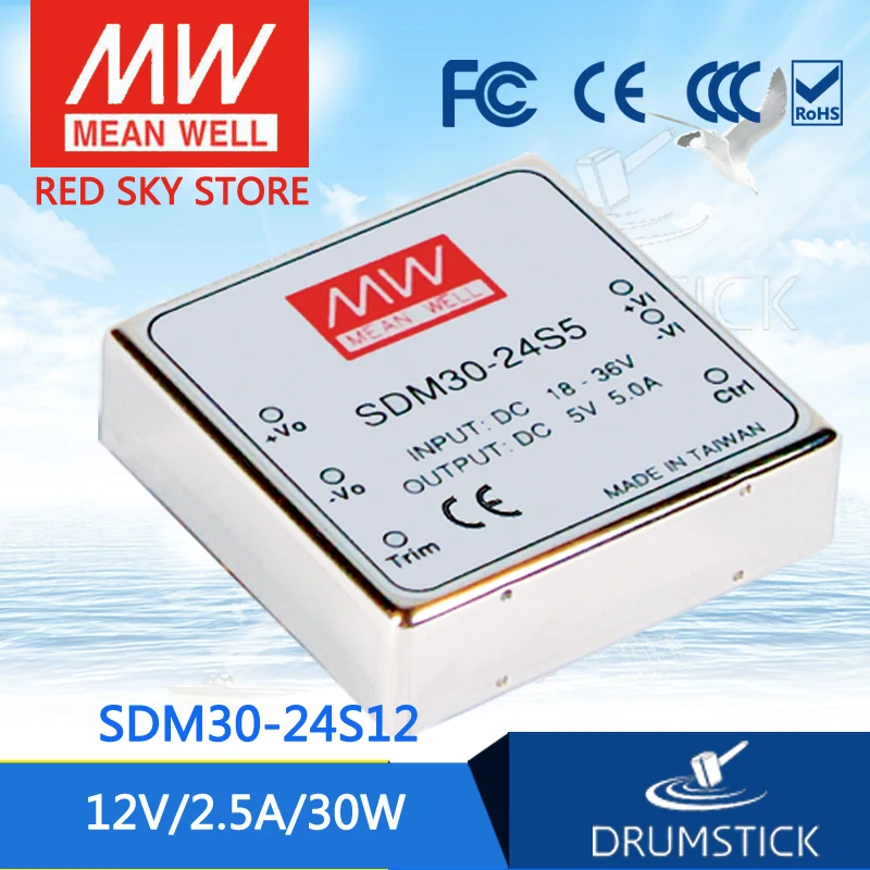 Meanwell SDM30 24S12 12V 2.1A meanwell 25W Regulated Регулируемый одиночный выходной