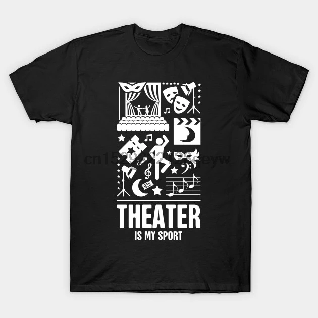 Мужская футболка theater Is My Sport драма женская футболка|Мужские футболки| |