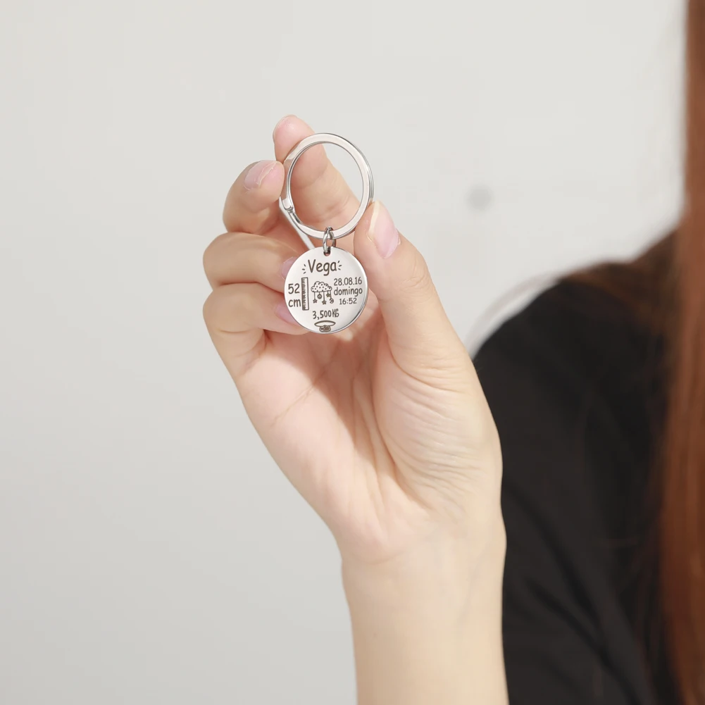 Personalized Keychain Boy Girl Kid Baby Name Date Weight Height For Newborn Commemorate New Mom Dad Gift Keyring Custom Jewelry
Personalized Keychain Boy Girl Kid Baby Name Date Weight Height For Newborn Commemorate New Mom Dad Gift Keyring Custom Jewelry