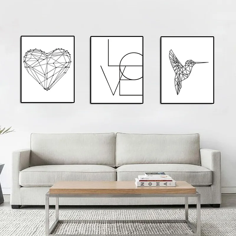 Modern minimalist line home decoration painting high quality printing non-woven fabric wall art poster living room deco | Дом и сад