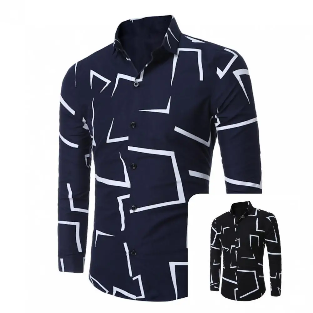 Повседневная трендовая Мужская рубашка с геометрическим принтом, мужской топ с асимметричным узором и отложным воротником для выхода
Повседневная трендовая Мужская рубашка с геометрическим принтом, мужской топ с асимметричным узором и отложным воротником для выхода