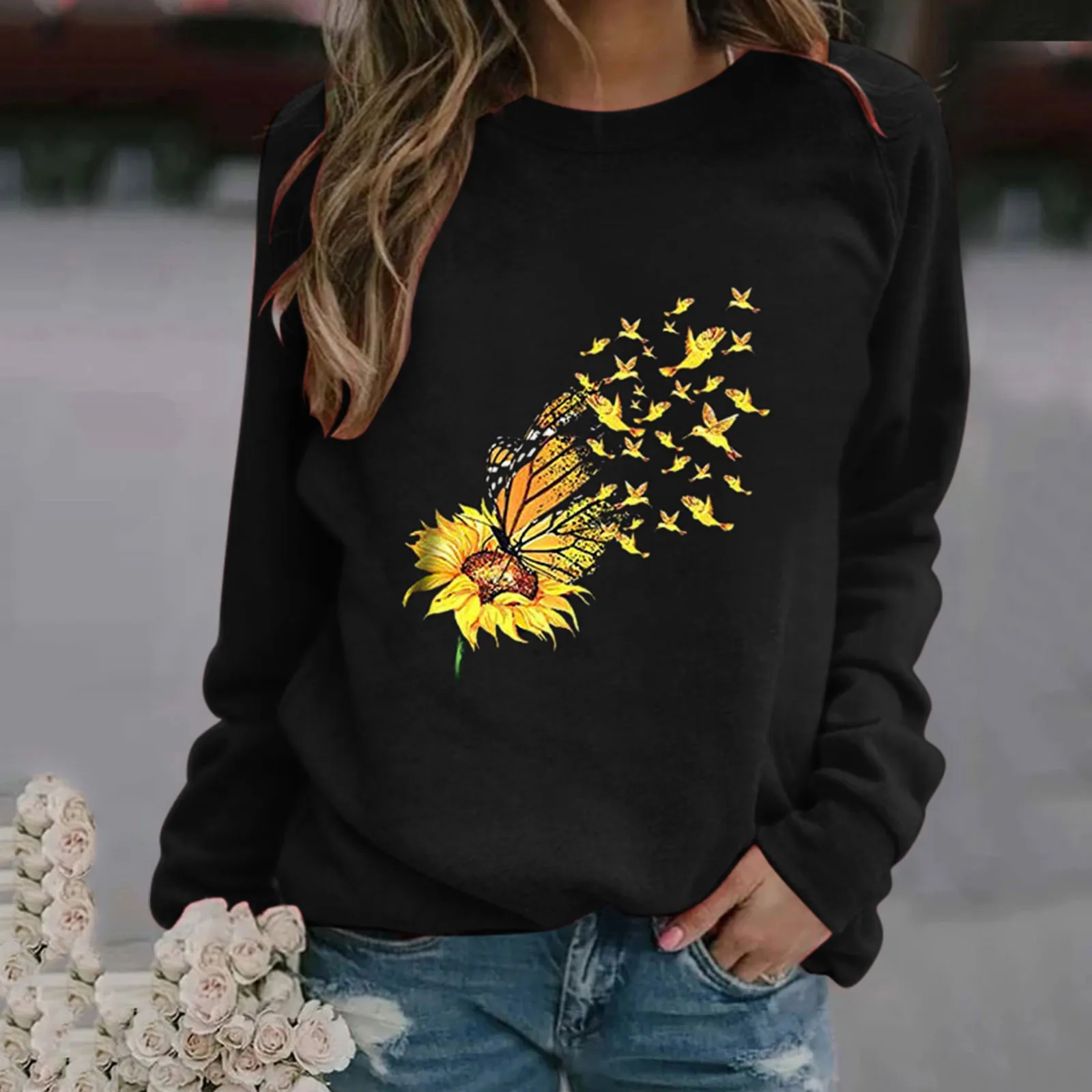Women Sweatshirt Sunflower Print O-neck Long Sleeve Harajuku Pullovers Female Girls Casual Autumn Winter Female Clothes Moletom
Women Sweatshirt Sunflower Print O-neck Long Sleeve Harajuku Pullovers Female Girls Casual Autumn Winter Female Clothes Moletom