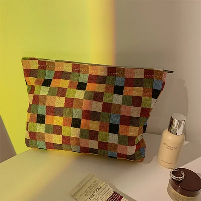 Women Retro Plaid Cosmetic Bags Large Travel Bag Make Up Bag Organizer Portable Zipper Beauty Case Insert Pouch
Women Retro Plaid Cosmetic Bags Large Travel Bag Make Up Bag Organizer Portable Zipper Beauty Case Insert Pouch