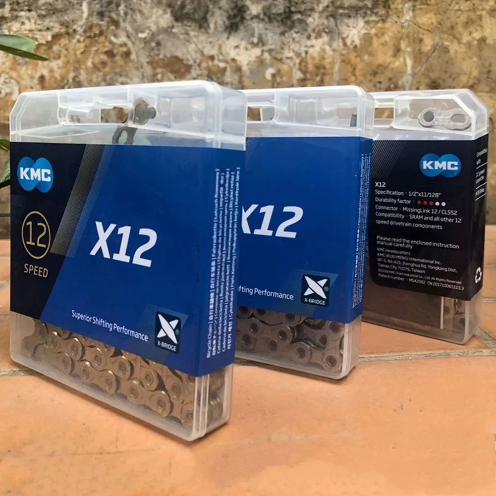 KMC X12 Chains Silver X12 / 126 Links Bicycle Chain Chains Gold KMC MTB