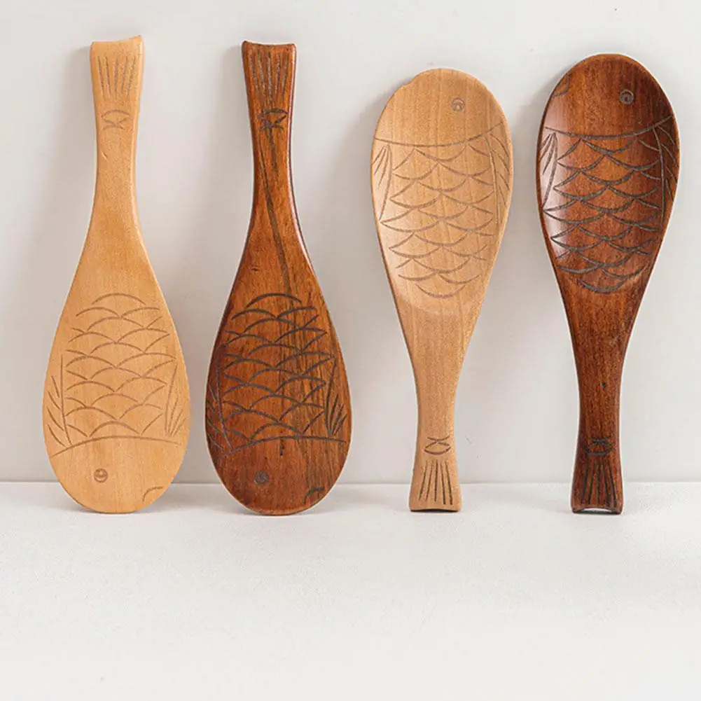 Nanmu Fish-shaped Rice Spoon Rice Paddle Hand-carved Wooden Creative Rice Utensil Spatula Tableware Kitchen Spon Spoon Gift D1P4
Nanmu Fish-shaped Rice Spoon Rice Paddle Hand-carved Wooden Creative Rice Utensil Spatula Tableware Kitchen Spon Spoon Gift D1P4