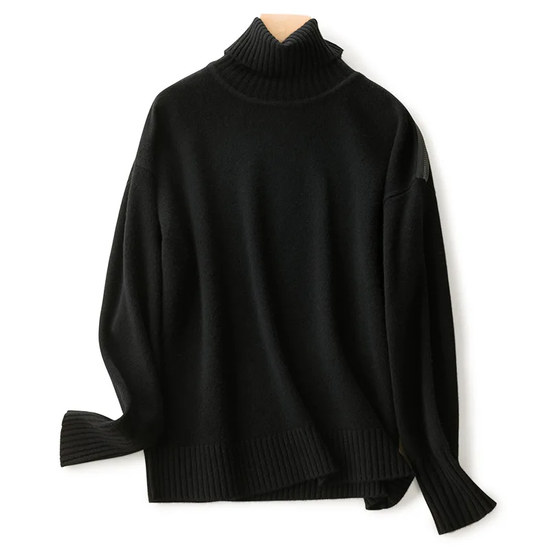 Vintage Turtleneck Sweaters 100% Loose Wool Warm Winter 2021 Sweater for Women with Zipper Knitted Tops White
Vintage Turtleneck Sweaters 100% Loose Wool Warm Winter 2021 Sweater for Women with Zipper Knitted Tops White